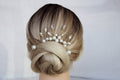 Pearl Wedding Hair Pins: Gold Bridal Crystal Hair Piece Set