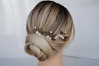 Vintage Pearl Hair Pins: Bronze Leaf Bridal Hair Accessory