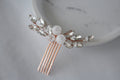 Rose Gold Bridal Hair Comb: Quartz Crystal Headpiece