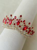 Red princess crown, Ruby quinceanera tiara
