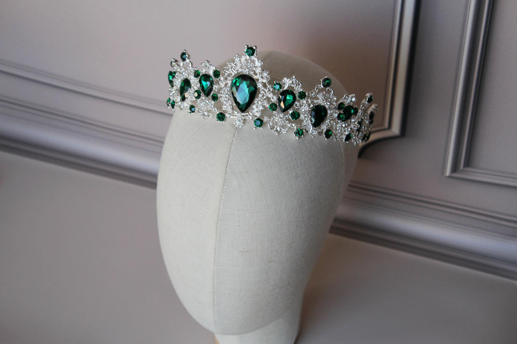 Emerald Green Rhinestone Tiara
