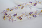 Lavender Crystal Hair Vine: Bridal Headpiece