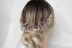 Purple Pearl Hair Vine: Lavender Bridal Headband, Amethyst Jewelry