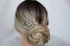 Blue Opal Pearl Hair Pins: Bridal Hair Accessories