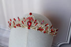 Red Gold Tiara for Girls – Ballet Dance Headpiece