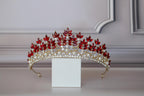 Royal Red tiara, Gold and Pearl bridal tiara