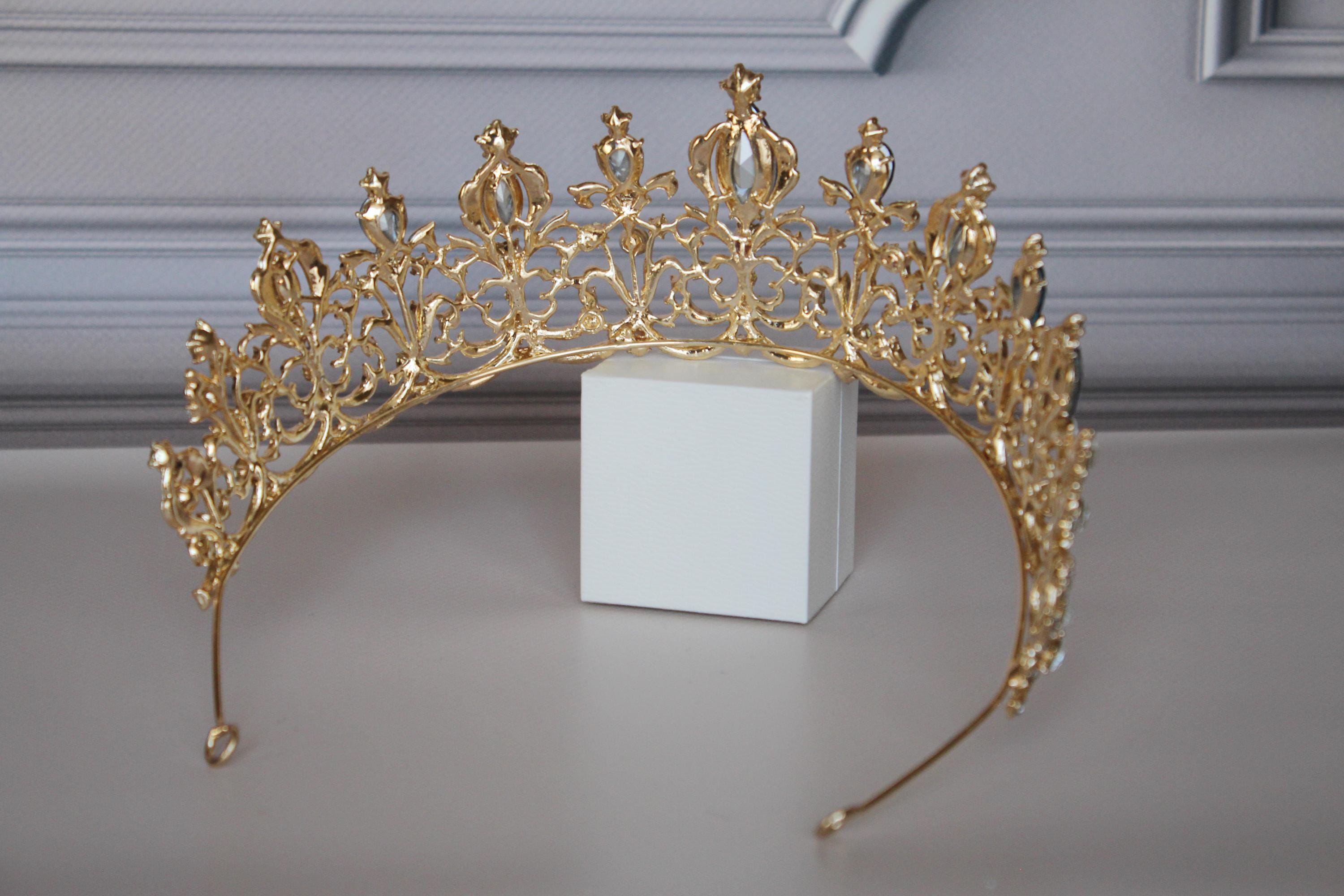 Aquamarine tiara, Blue crown, ELSA Bridal tiara