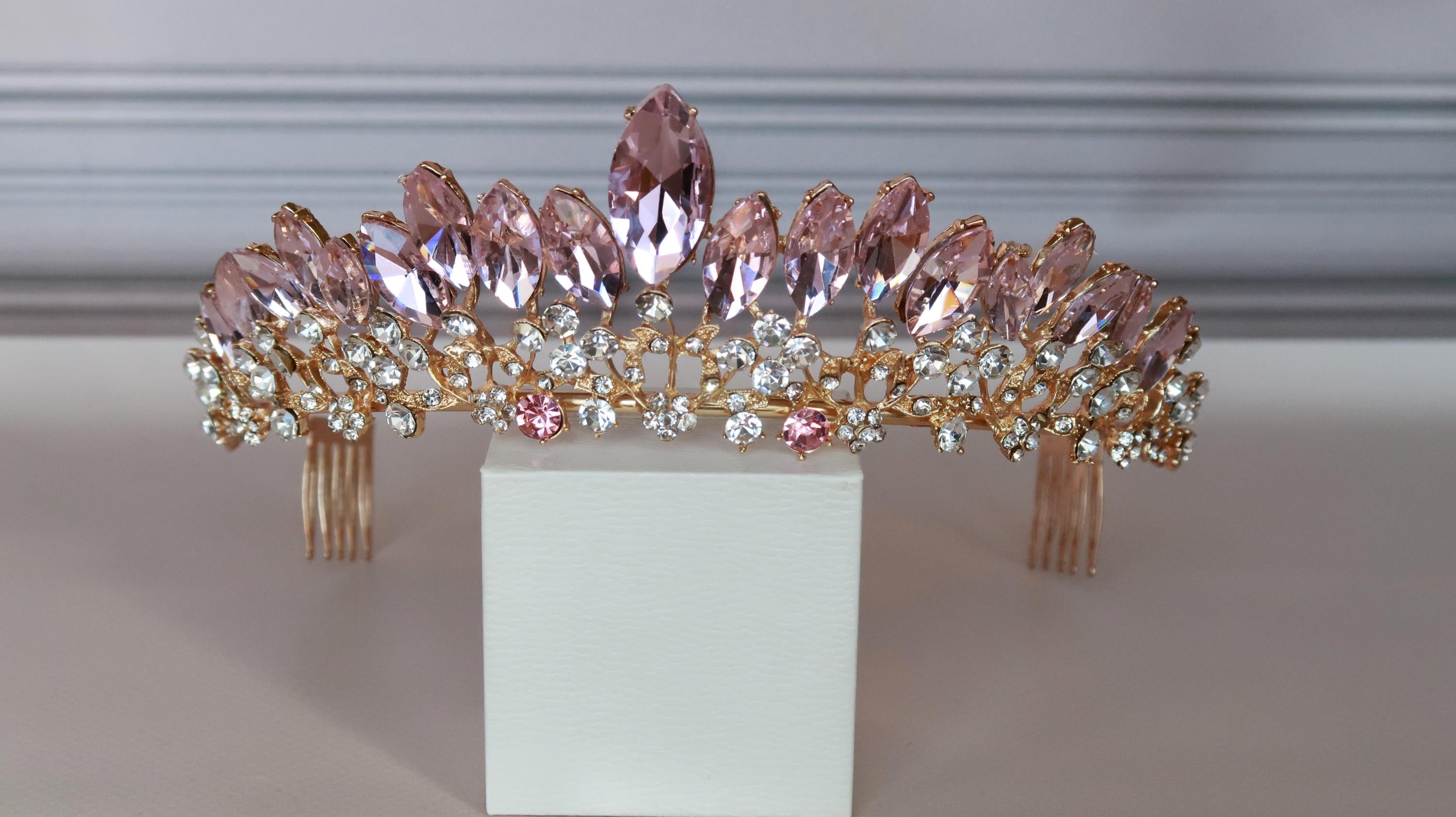 Pink gold mermaid crown