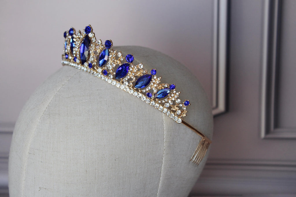 Blue Sapphire tiara-headband, Frozen tiara