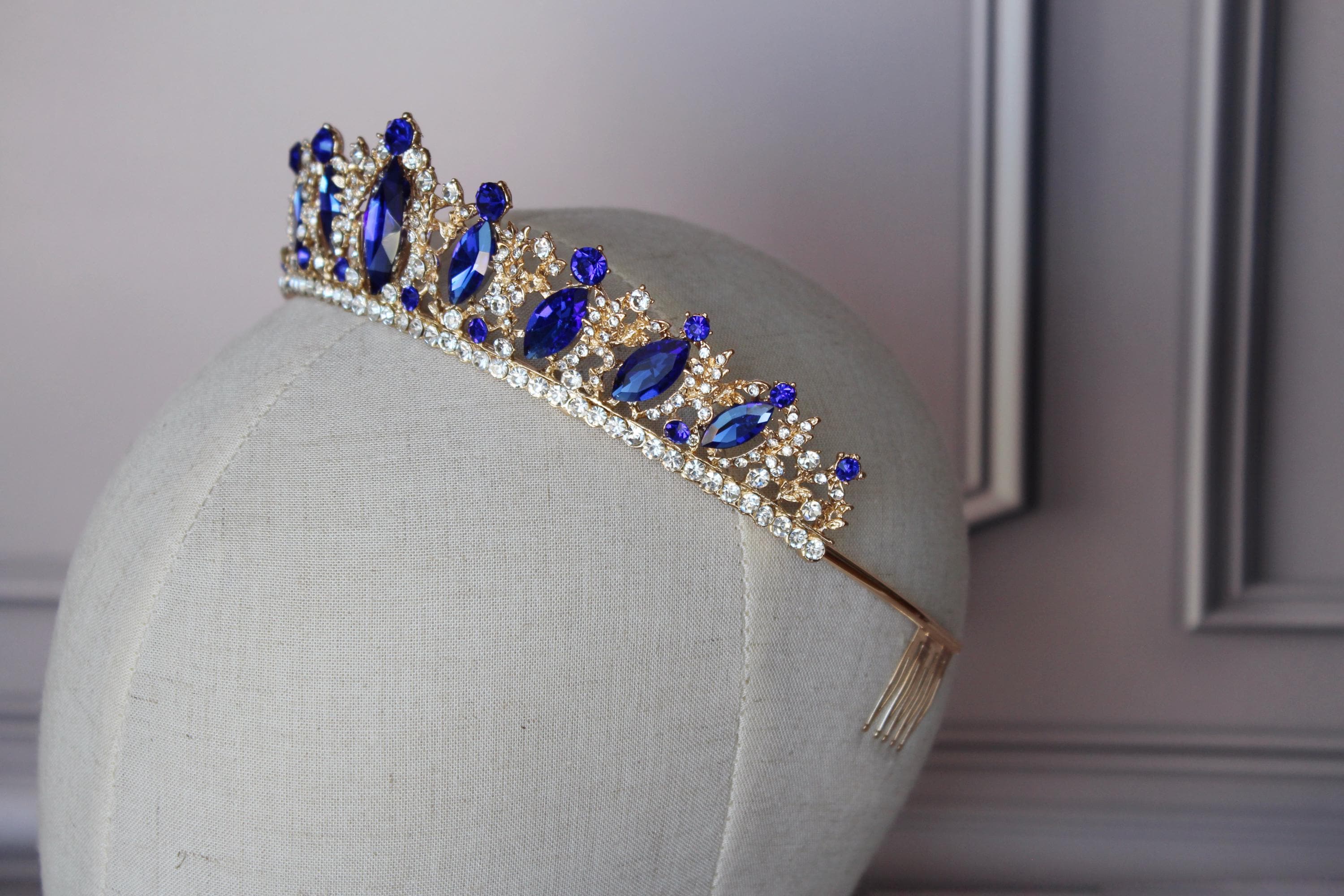Blue Sapphire tiara-headband, Frozen tiara
