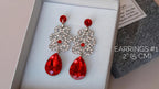 Royal Silver Wedding Crown with Red Crystals