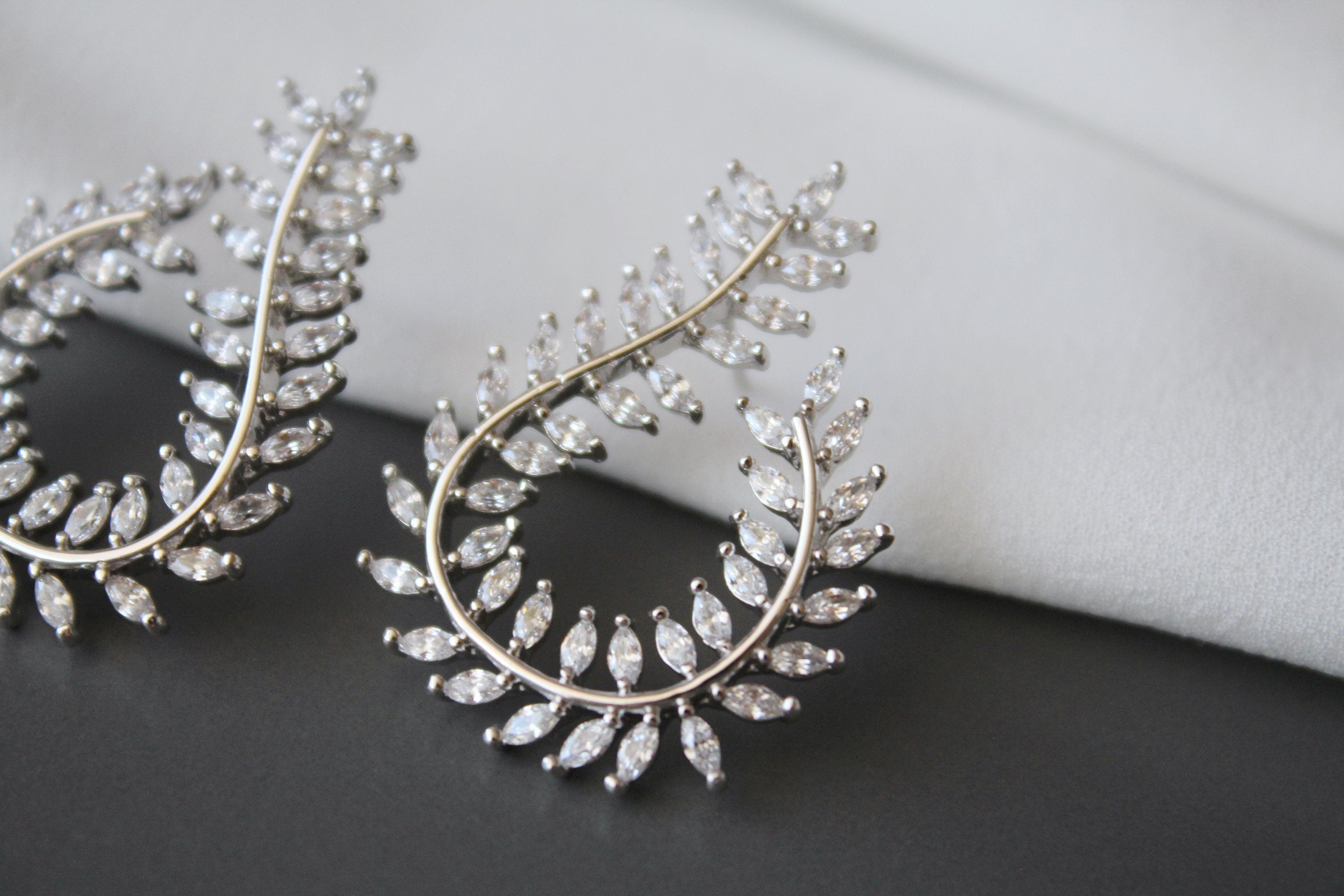 Crystal zirconium wedding earrings
