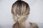 Rose Gold Bridal Hair Comb: Quartz Crystal Headpiece