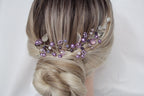 Purple Pearl Hair Vine: Lavender Bridal Headband, Amethyst Jewelry