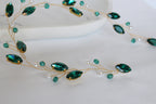 Emerald Hair Vine: Green Pearl Bridal Headpiece