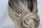 Pink Opal Crystal Hair Pins: Wedding Hair Piece