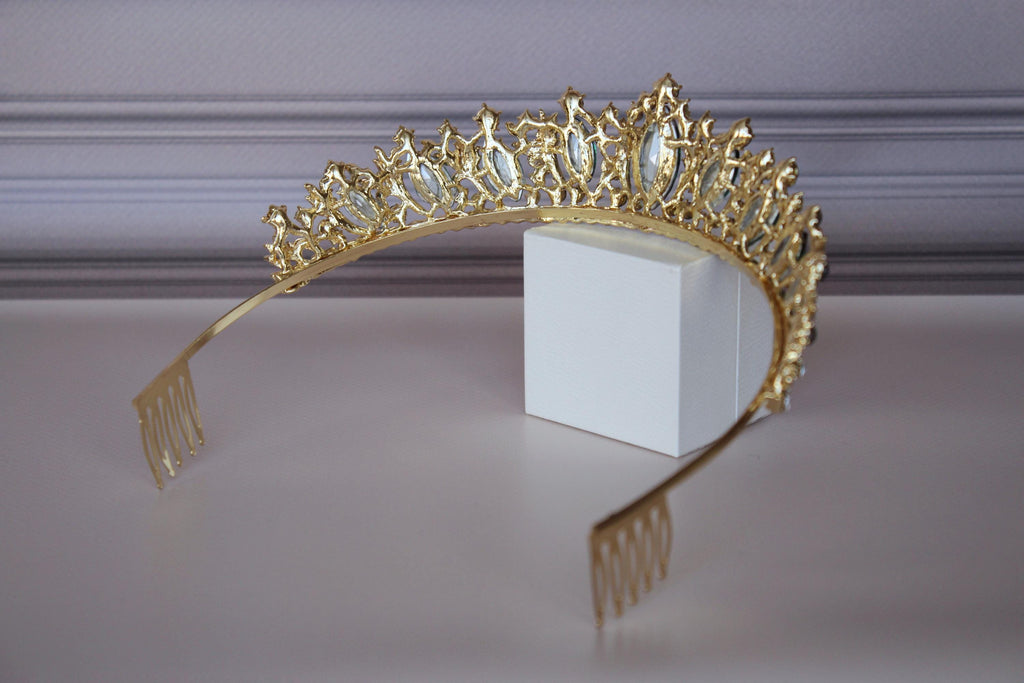 Emerald Green tiara, Prom tiara, Green headband