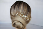 Pearl Wedding Hair Comb: Gold Bridal Hairpiece