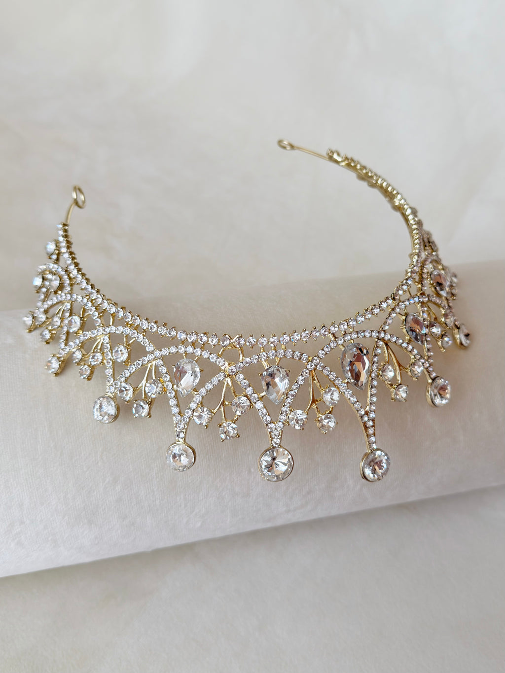 Aurora Gold Tiara – Royal Bridal Crown