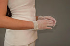 Bridal Gloves, Short White Tulle Gloves