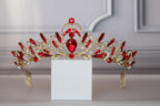 Red Gold Tiara for Girls – Ballet Dance Headpiece