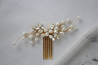 Pearl Wedding Hair Comb: Gold Bridal Hairpiece