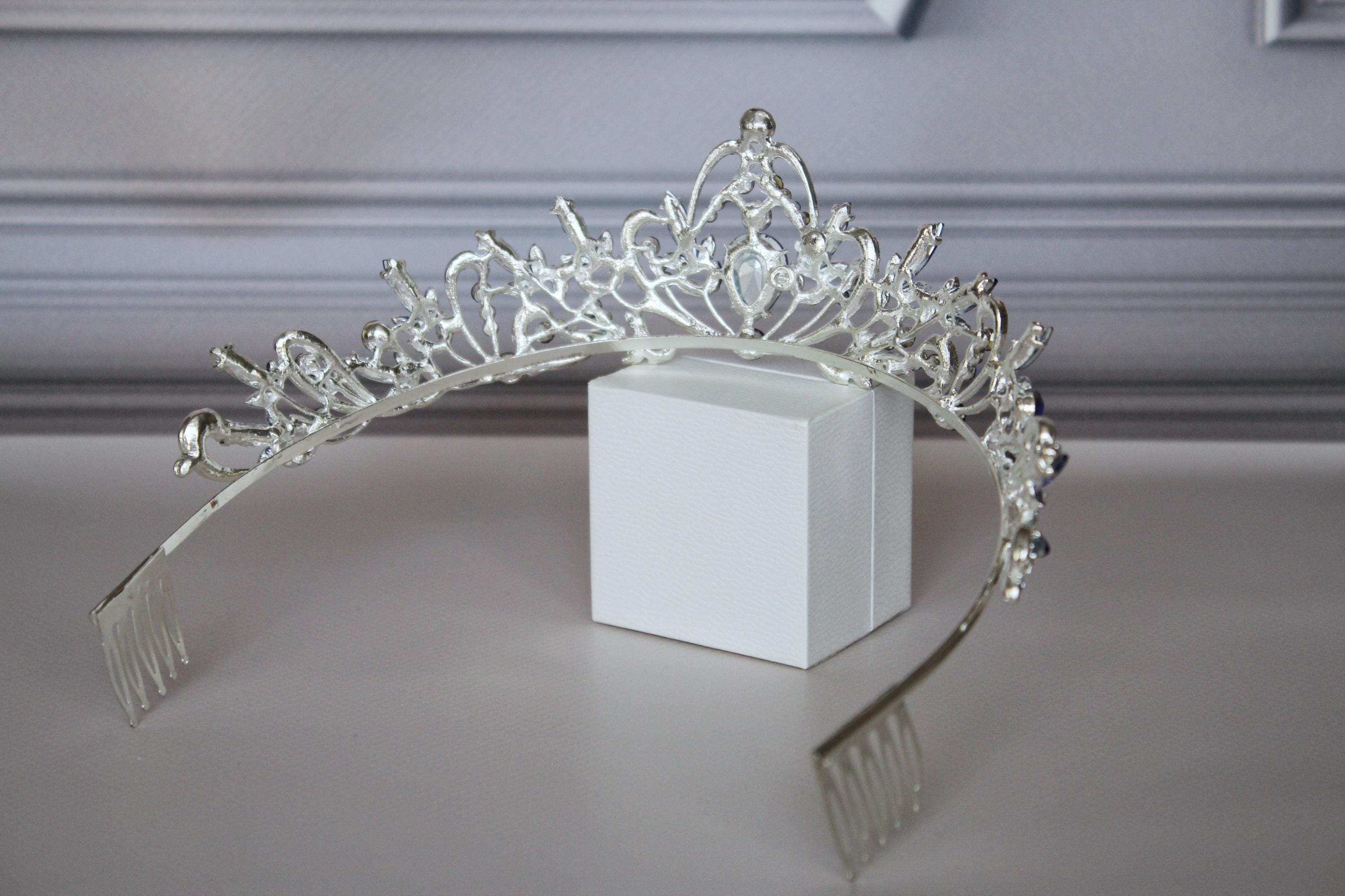 Sapphire Royal Tiara, Silver and Blue Crown for child