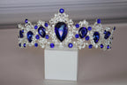 Sapphire Blue tiara Royal crown, Blue princess tiara
