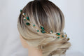 Emerald Hair Vine: Green Pearl Bridal Headpiece