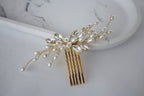 Pearl Wedding Hair Comb: Gold Bridal Hairpiece
