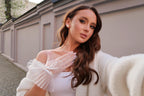 Short Bridal Gloves, Chiffon Gloves with Ribbon