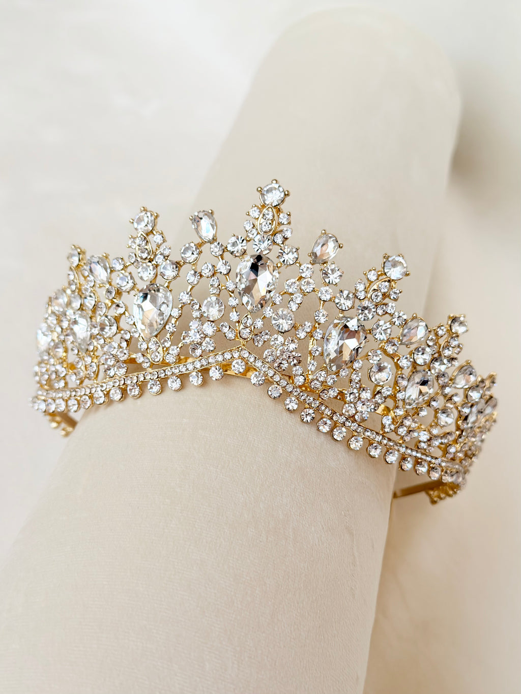 Crystal tiara for bride, Queen crown