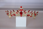 Red Gold Tiara for Girls – Ballet Dance Headpiece