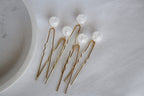Quartz Crystal Bridal Hair Pins: Gold Wedding Hair Jewelry