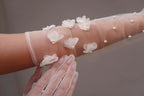 Pearl Bridal Gloves, Long Flower Sheer Gloves