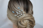 Blue Opal Pearl Hair Pins: Bridal Hair Accessories