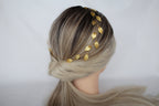 Gold Leaf Wedding Hair Vine: Bridal Headband, First Communion Wreath