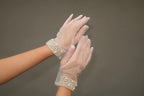 Bridal Gloves, Short White Tulle Gloves