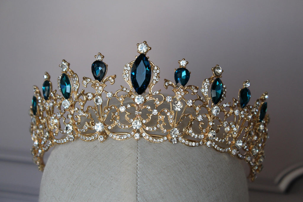 Aquamarine tiara, Blue crown, ELSA Bridal tiara
