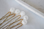Quartz Crystal Bridal Hair Pins: Gold Wedding Hair Jewelry