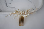 Pearl Wedding Hair Comb: Gold Bridal Hairpiece