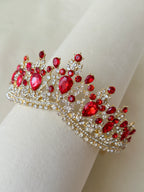 Red princess crown, Ruby quinceanera tiara