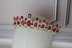 Red tiara-headpiece, Gold Quinceañera crown