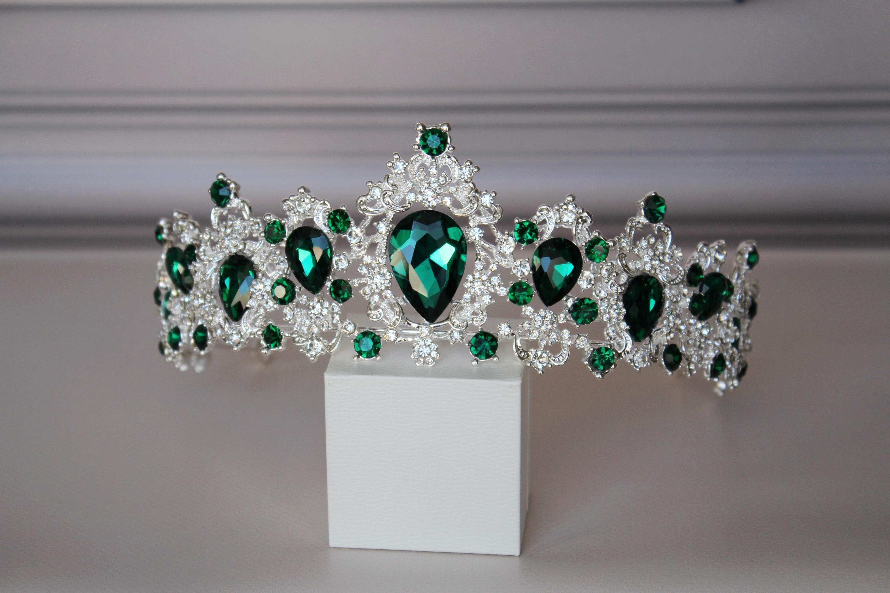 Emerald Green Rhinestone Tiara