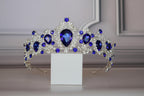 Sapphire Blue tiara Royal crown, Blue princess tiara