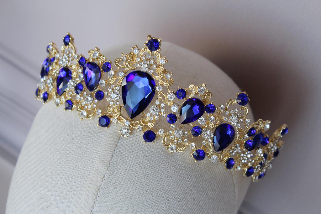 Sapphire Blue tiara, Navy blue Hair Accessory