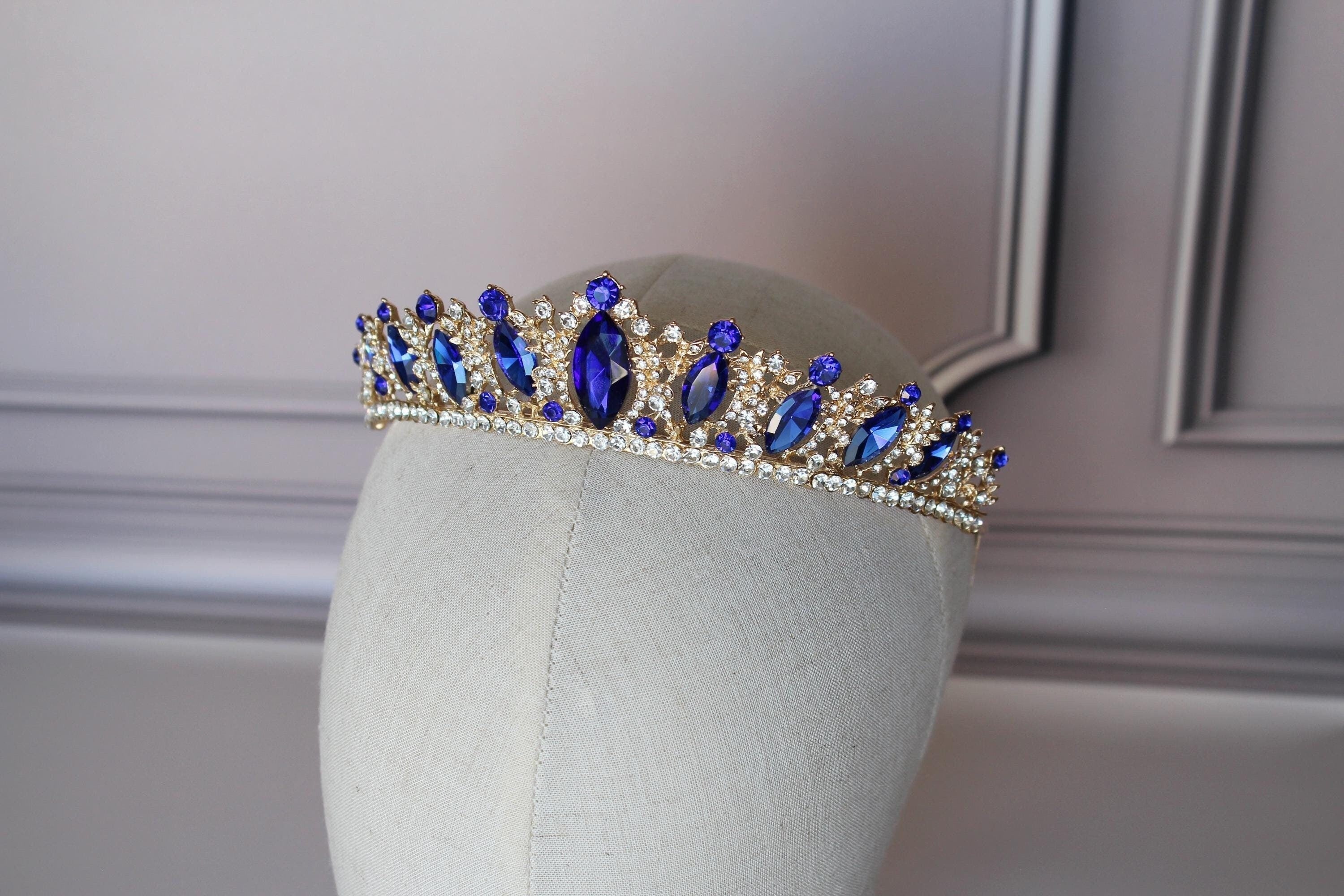 Blue Sapphire tiara-headband, Frozen tiara