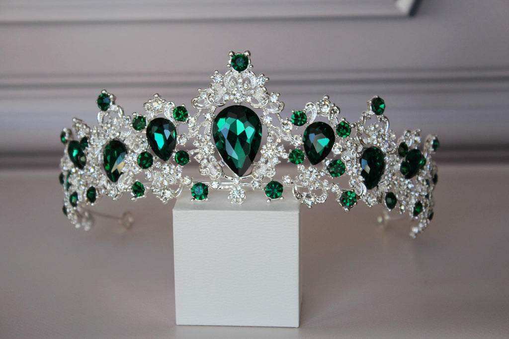 Emerald Green Rhinestone Tiara