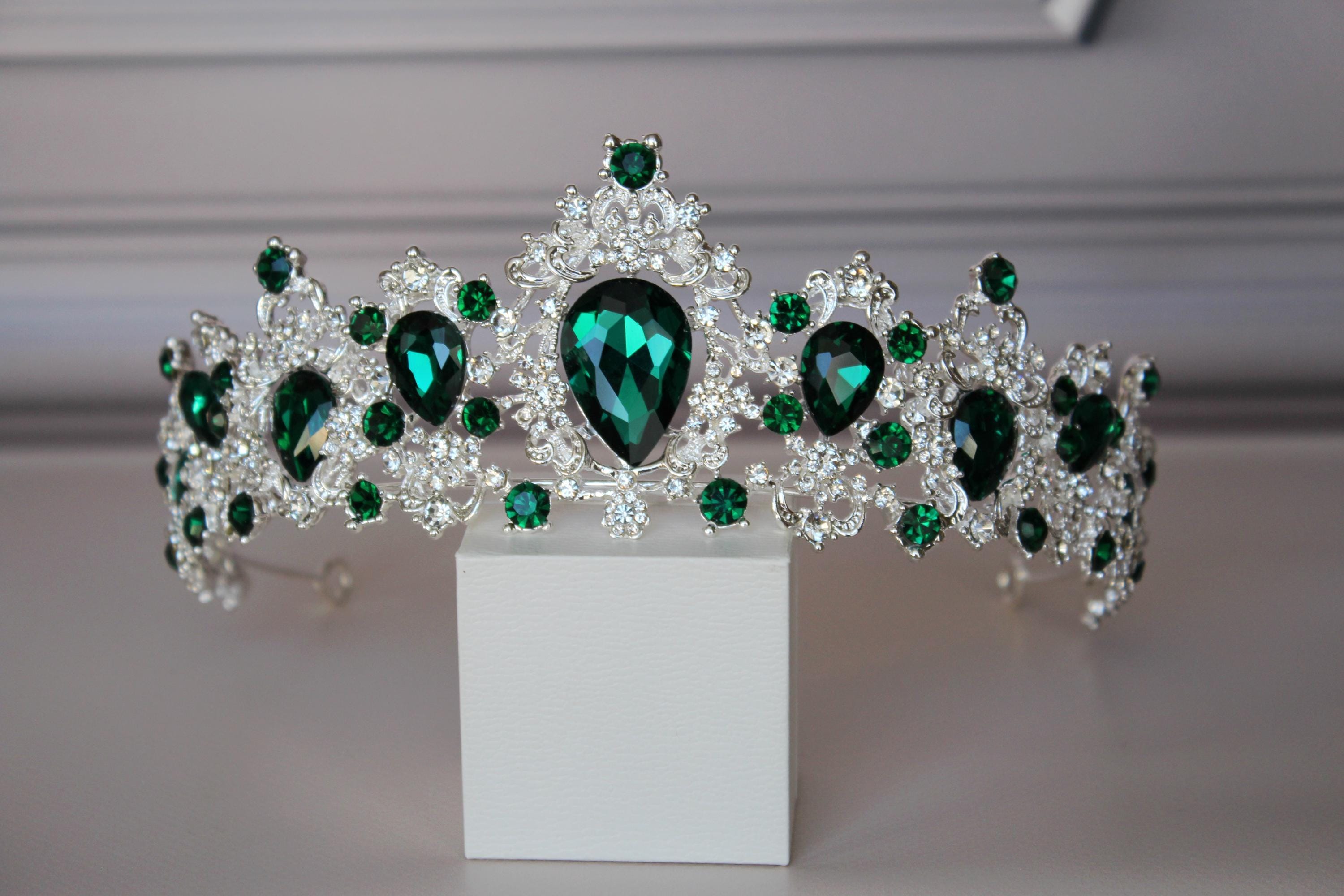 Emerald Green Rhinestone Tiara
