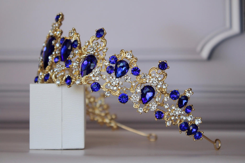 Sapphire Blue tiara, Navy blue Hair Accessory